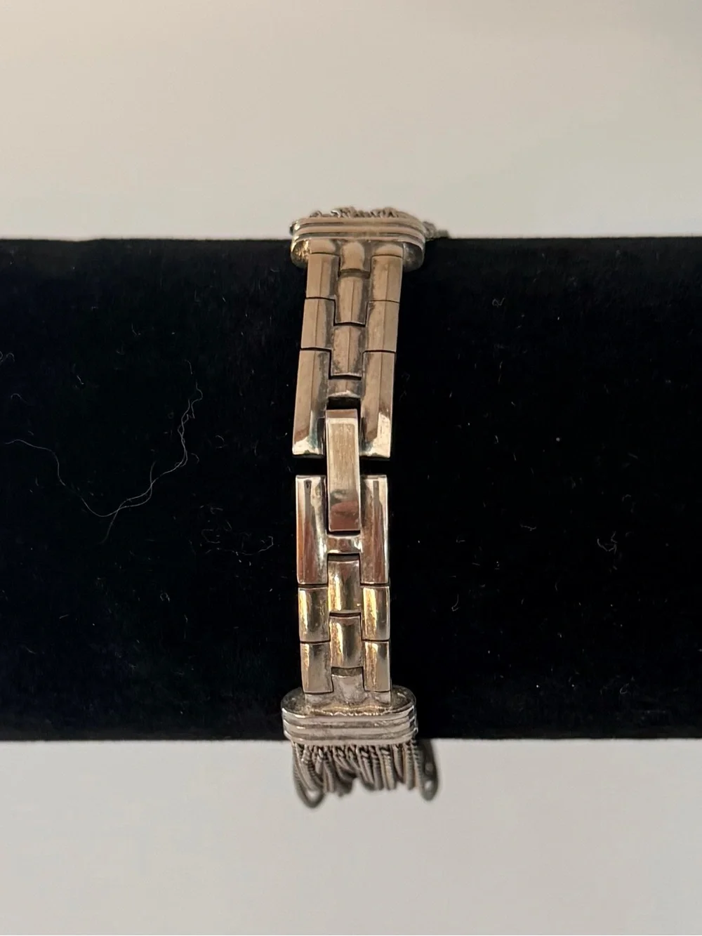 Tangent Silver-Tone Quartz Chain Link Watch